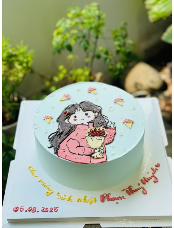 Bánh kem vẽ Chibi