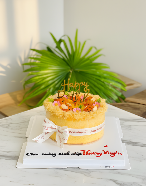 Bông lan trứng muối trang trí đơn giản