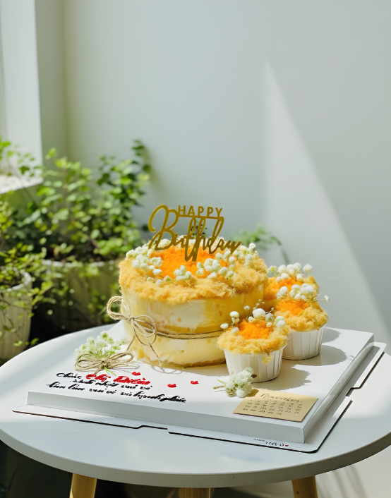 Bông lan trứng muối trang trí đơn giản