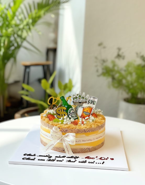 Bông lan trứng muối trang trí đơn giản