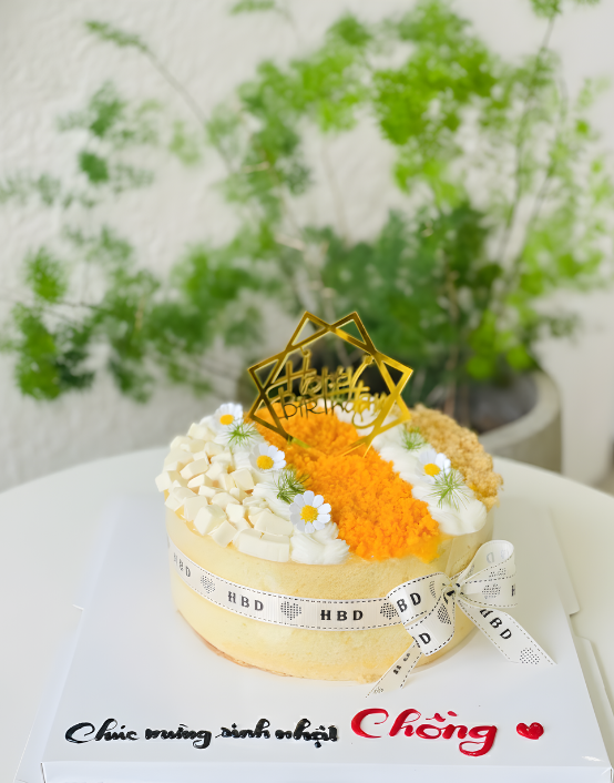 Bông lan trứng muối trang trí đơn giản